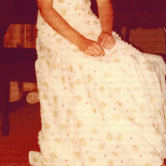 Vintage 70s Handmade Lace Trim Sweetheart Top & Swirl Skirt - Picture 6 of 10